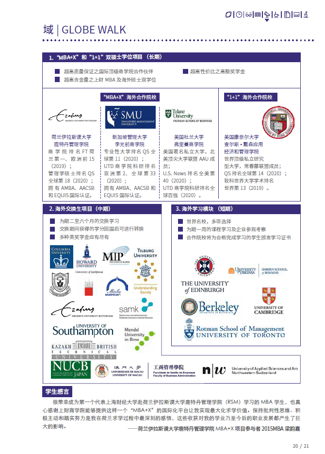 2021年上海财经大学MBA项目招生简章