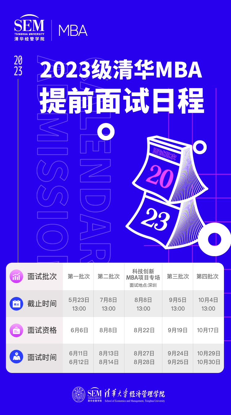 2023年清华大学金融MBA（深圳班）项目招生简章发布！